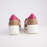 Barcelona Caramel/ Fuschia Multi Leather Loafers - MARCO SANTINI | Shouz