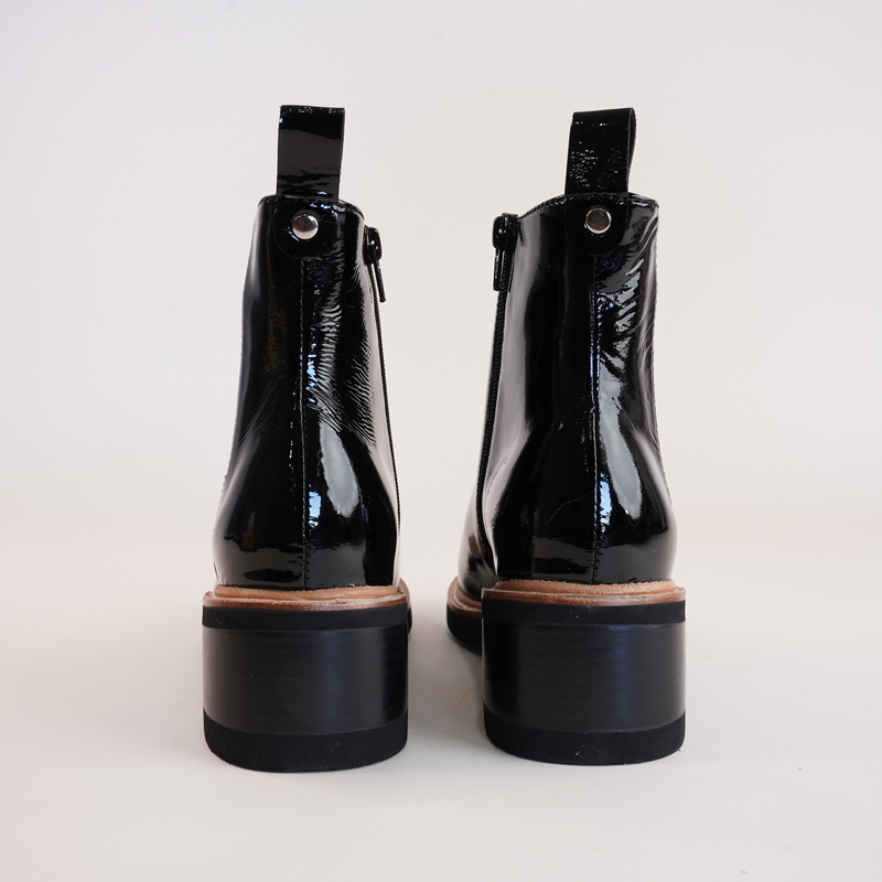 Patrol Black Patent Leather Boots