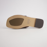 Larino Choc Leather Slides