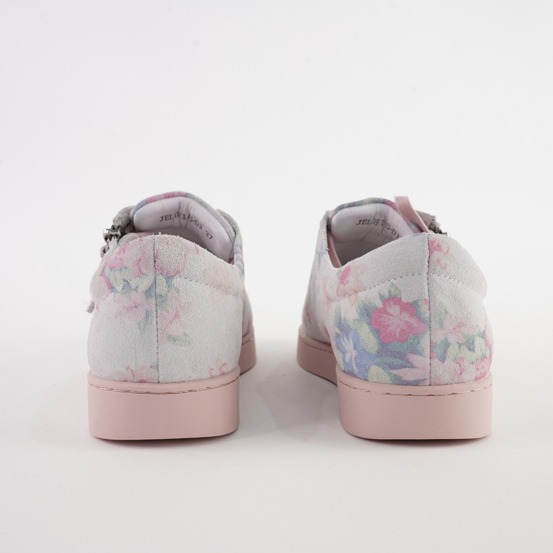 Jelorias Pastel Floral/ Pink Sole Leather Sneakers