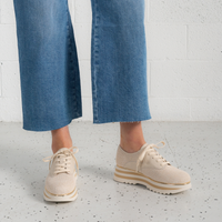Endo Ivory Raffia/ Milk Leather Sneakers