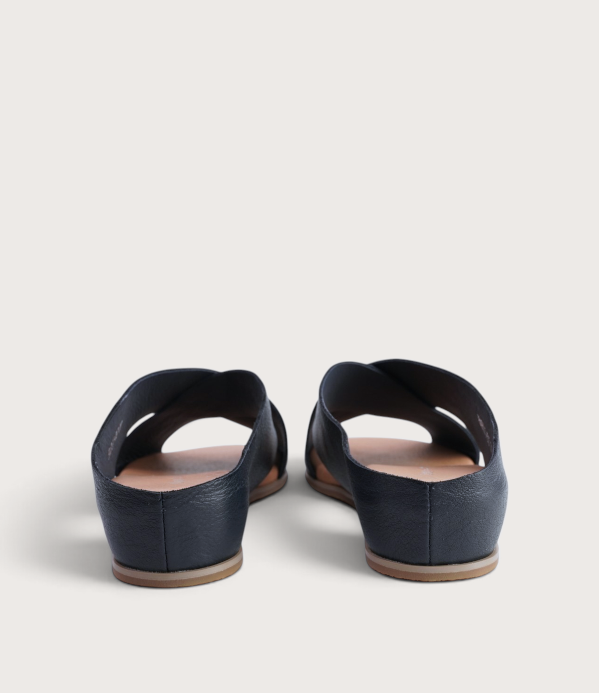 Harli Navy Leather Slides