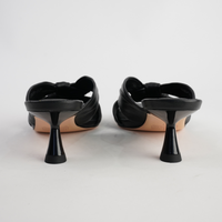 Kineta Black Leather Heels