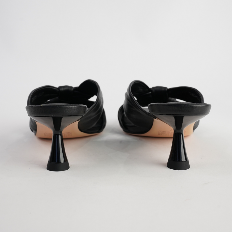 Kineta Black Leather Heels