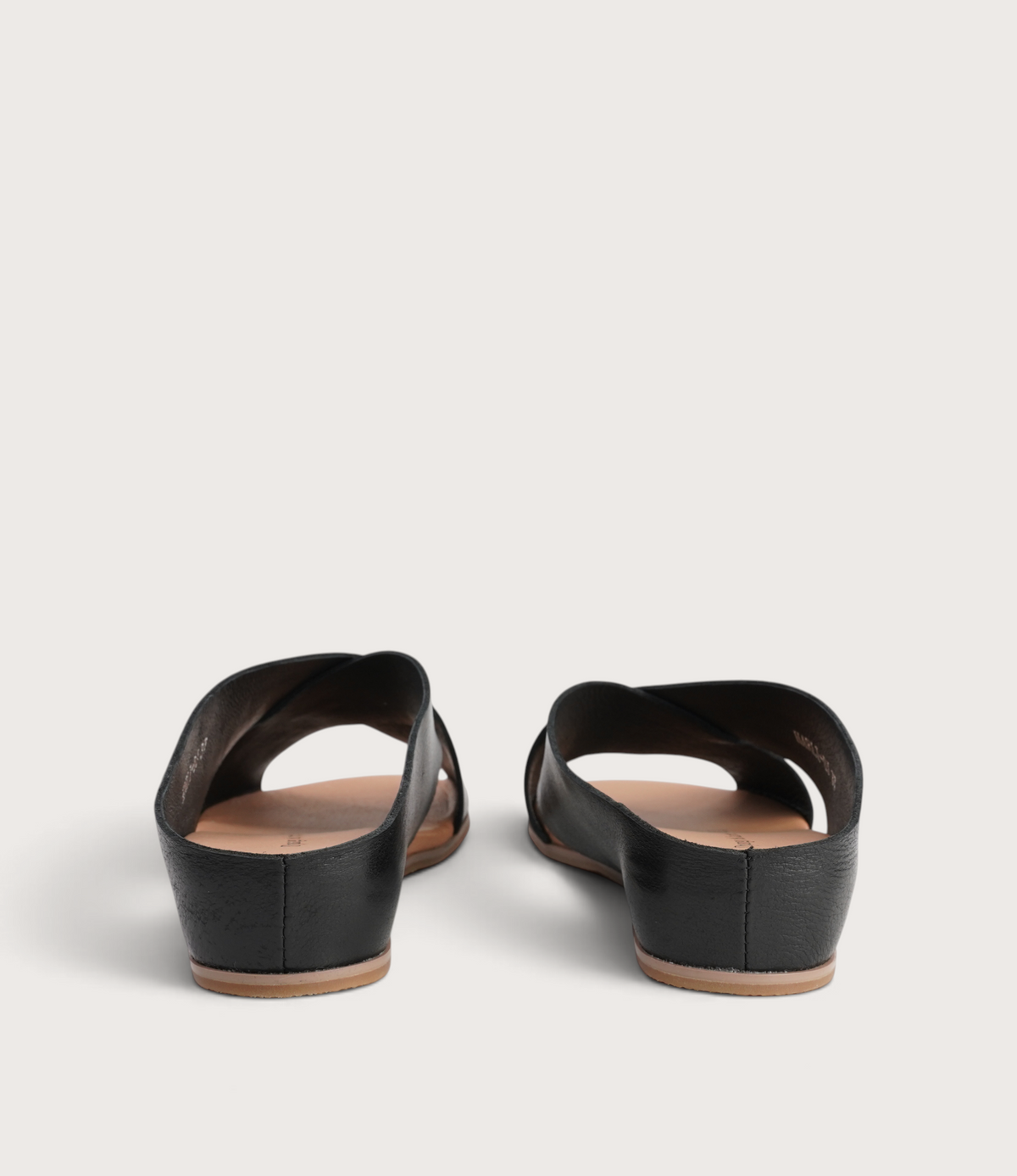 Harli Black Leather Slides