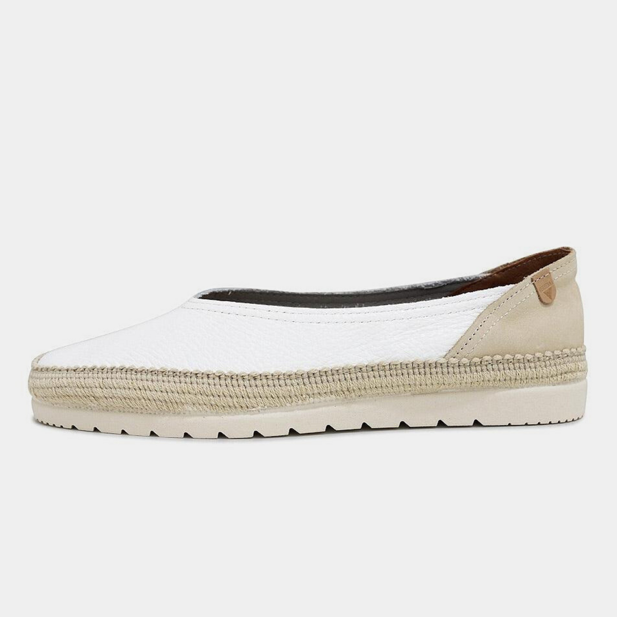 Noelia White Leather Espadrilles - VERBENAS | Shouz