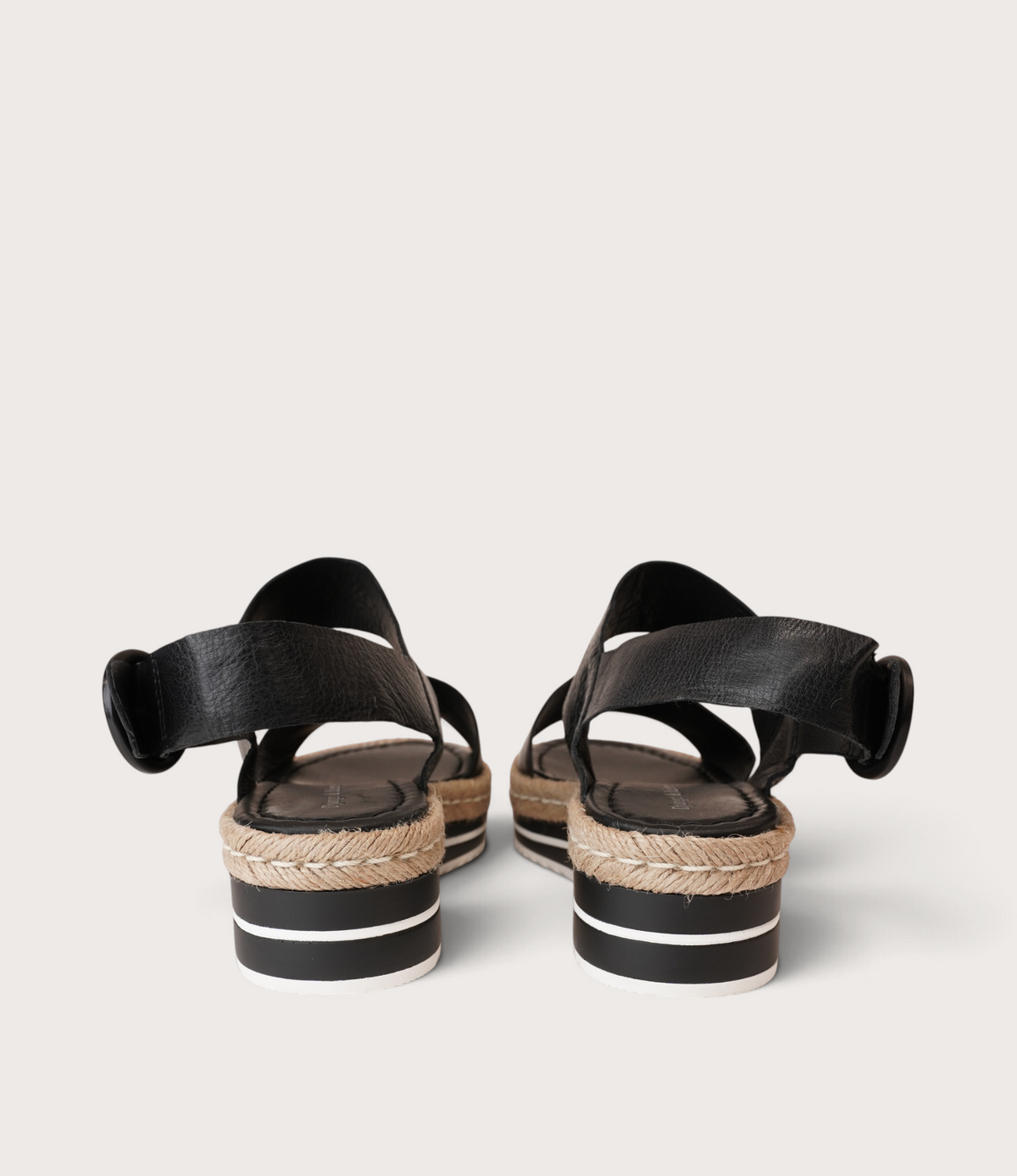 Atha Black Leather Sandals