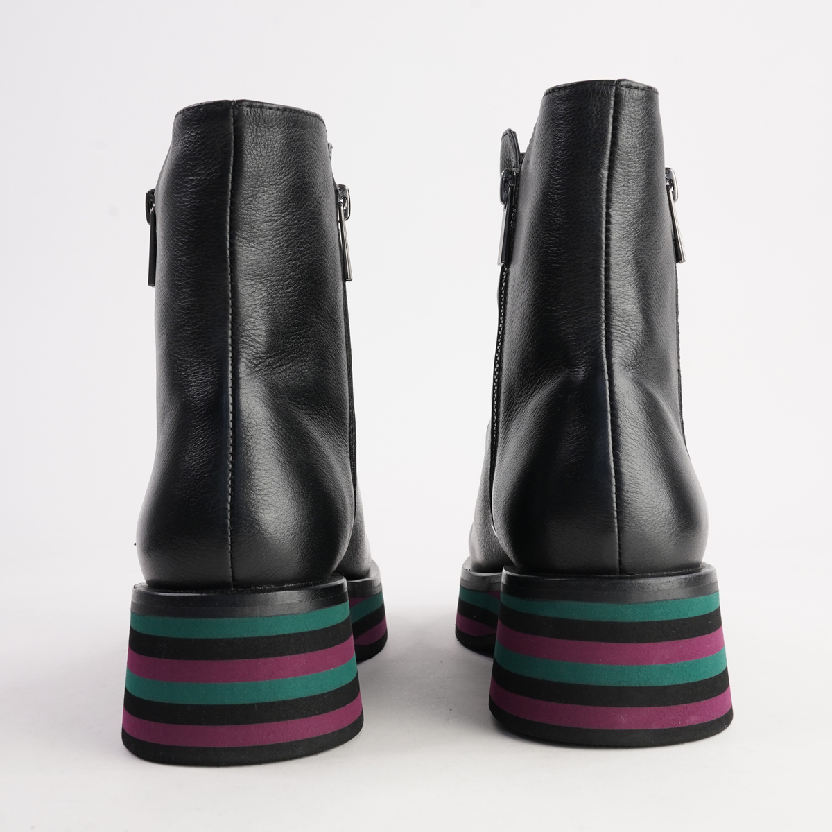 Ganni Black Leather/ Forest and Black Sole Boots - DJANGO AND JULIETTE | Shouz