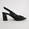Kruby Black Shimmer Leather Heels
