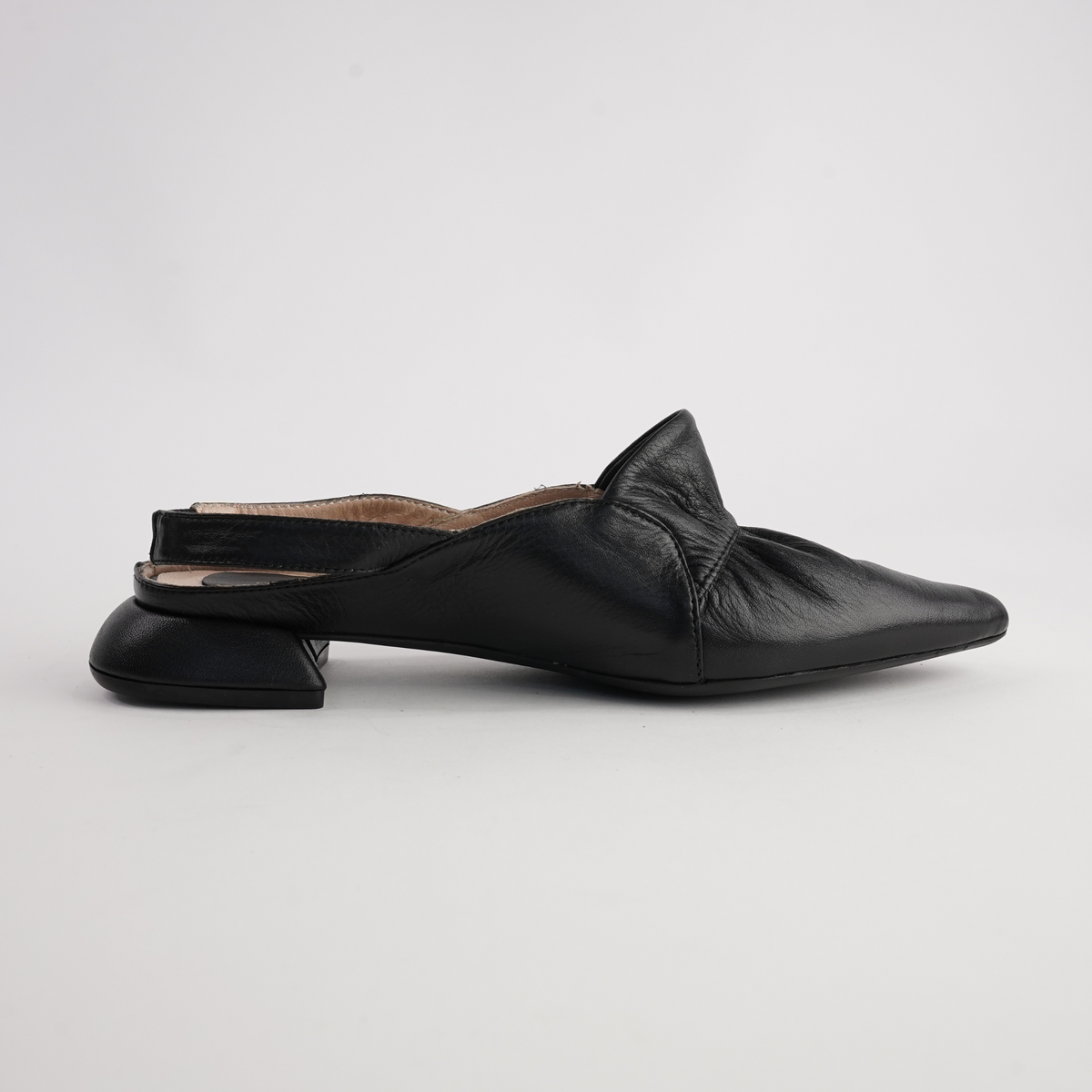 Valora Black Leather Flats - WITH GRACE | Shouz