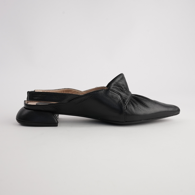 Valora Black Leather Flats