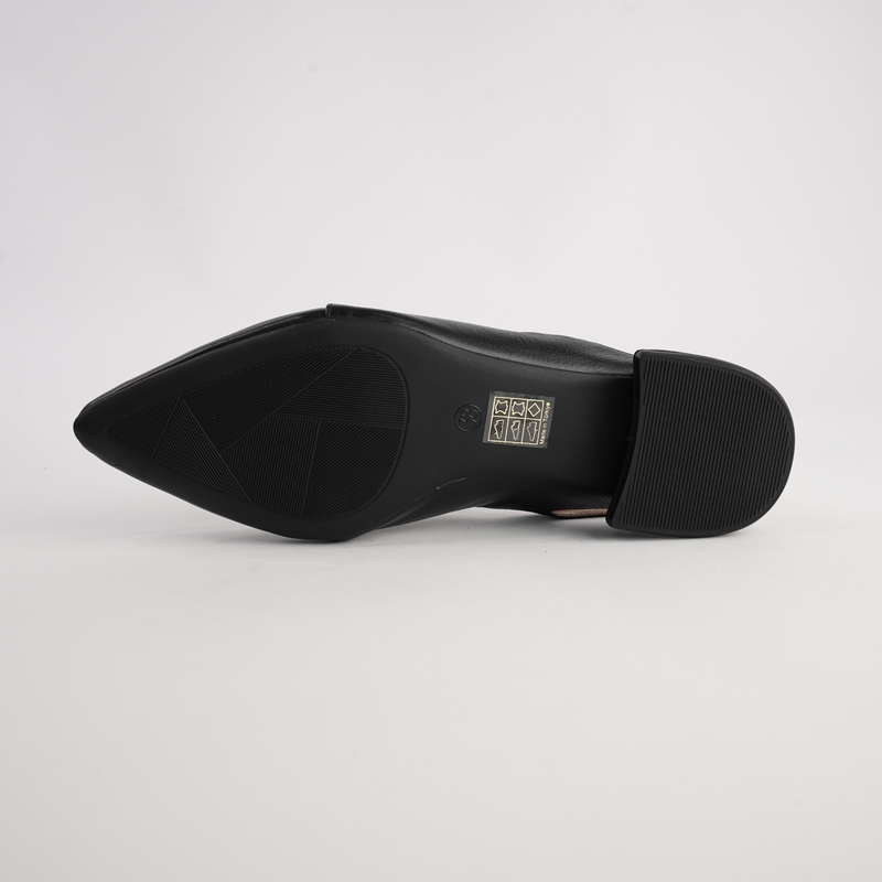 Valora Black Leather Flats