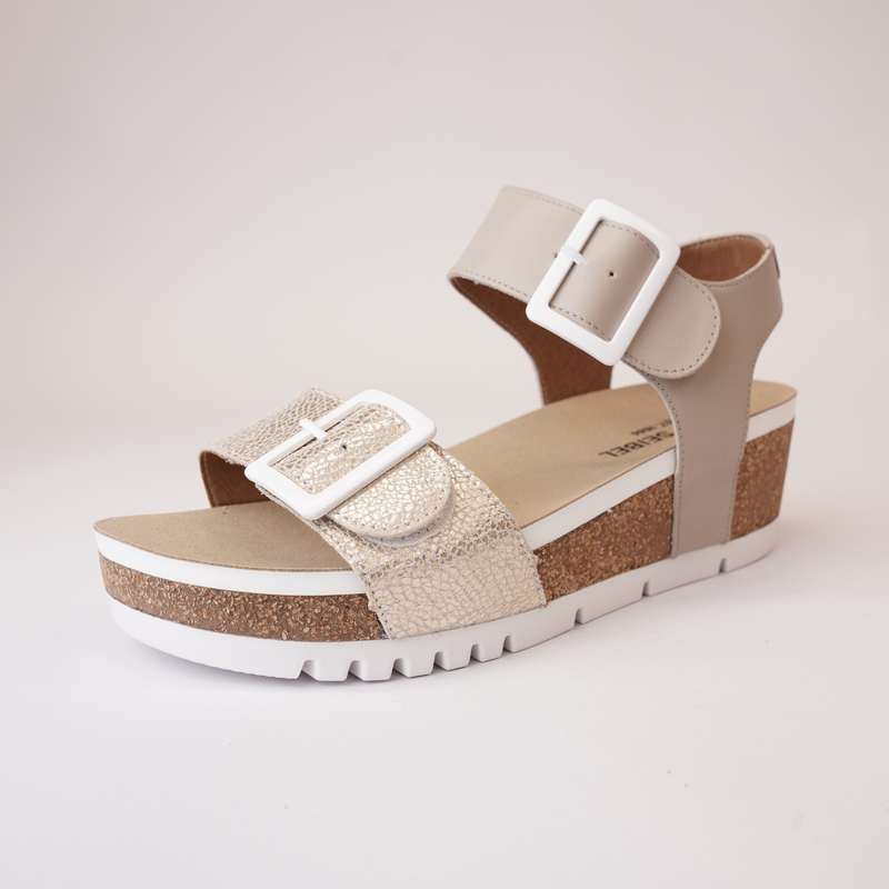 Quinn 02 Crema Kombi Leather Sandals