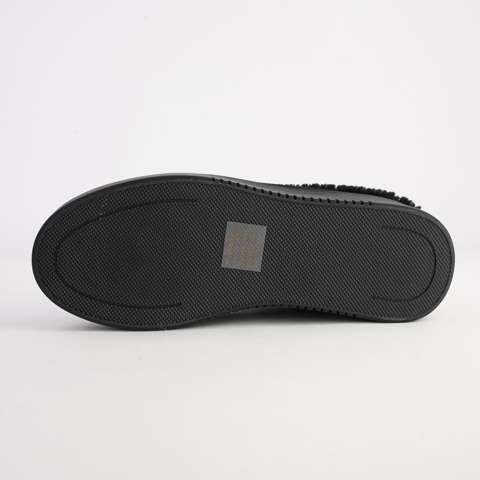 Willkie Black/ Black Suede Fur Flats - DJANGO AND JULIETTE | Shouz