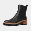 Linear Black Leather Chelsea Boots