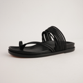 Carmelle Black Leather Sandals