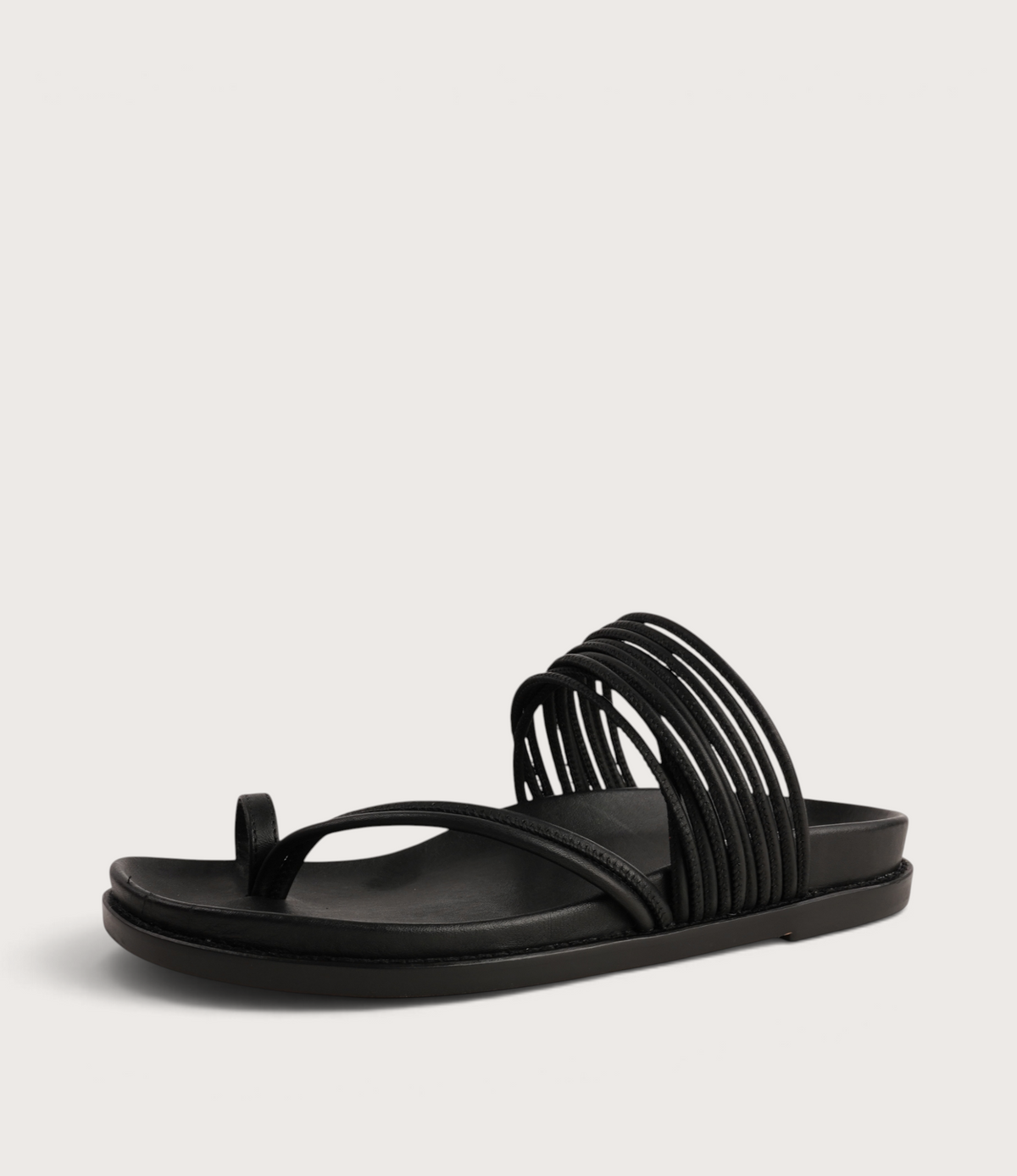 Carmelle Black Leather Sandals