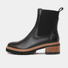 Linear Black Leather Chelsea Boots