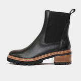 Linear Black Leather Chelsea Boots - EOS FOOTWEAR | Shouz