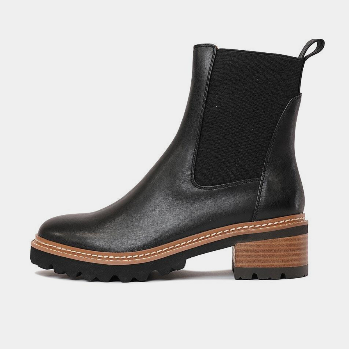 Linear Black Leather Chelsea Boots - EOS FOOTWEAR | Shouz