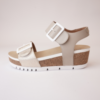 Quinn 02 Crema Kombi Leather Sandals