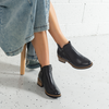 Dolomite Black Leather Ankle Boots