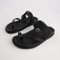 Carmelle Black Leather Sandals