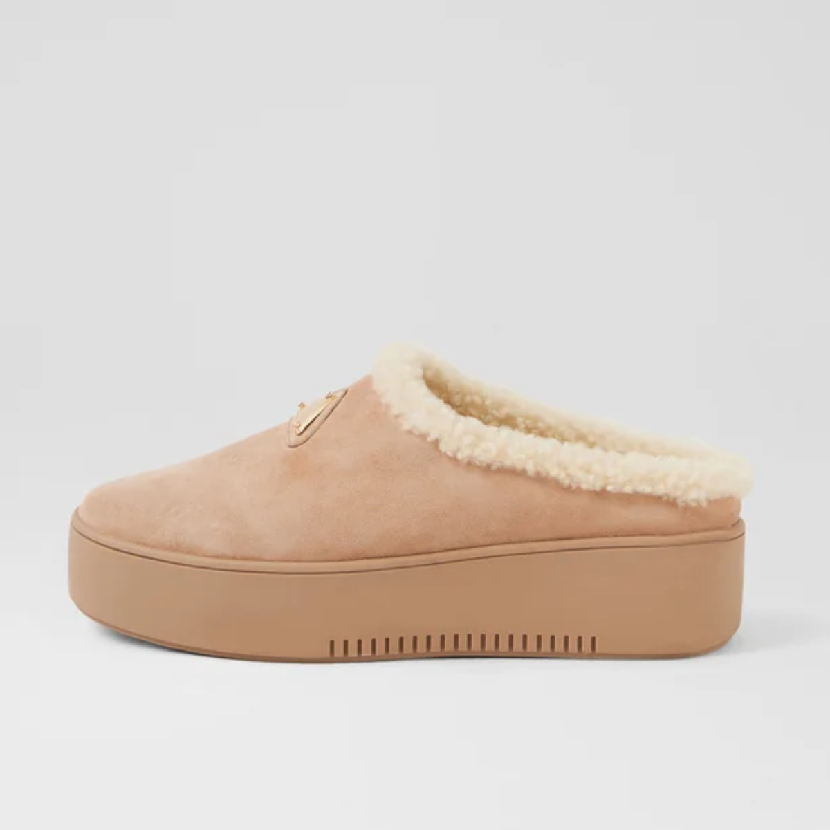 Willkie Sand/ Natural Suede Fur Flats - DJANGO AND JULIETTE | Shouz