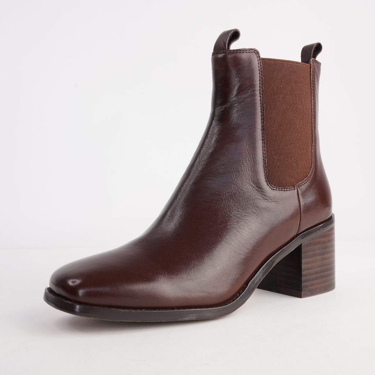 Slightly Chocolate Leather Ankle Boots - MOLLINI | Shouz