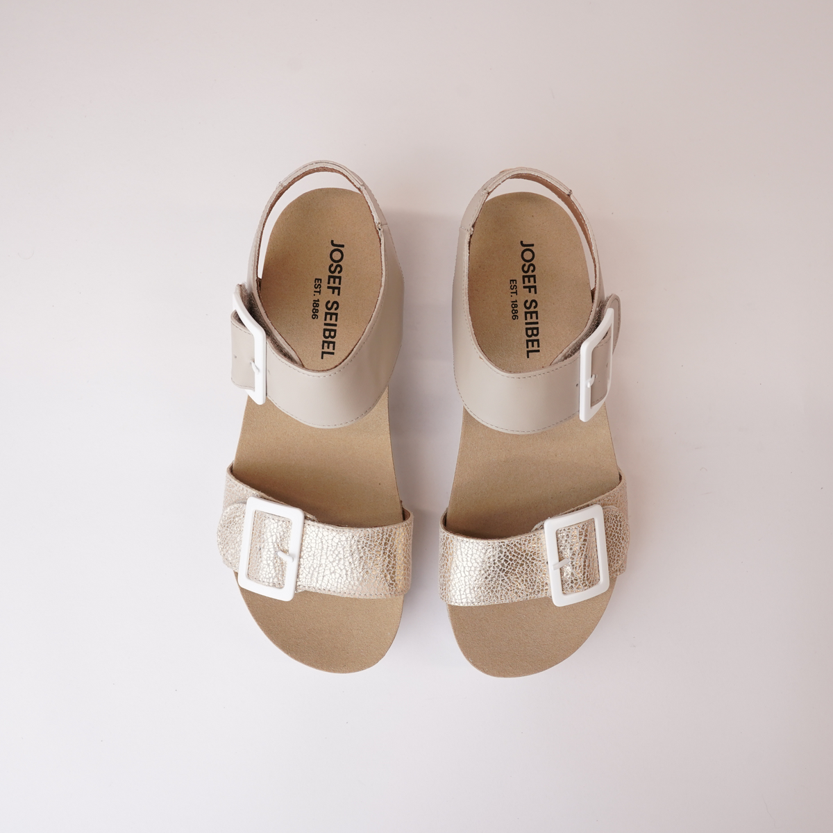 Quinn 02 Crema Kombi Leather Sandals - JOSEF SEIBEL | Shouz