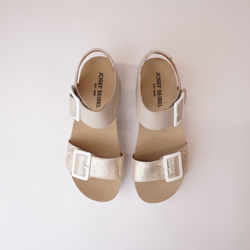 Quinn 02 Crema Kombi Leather Sandals