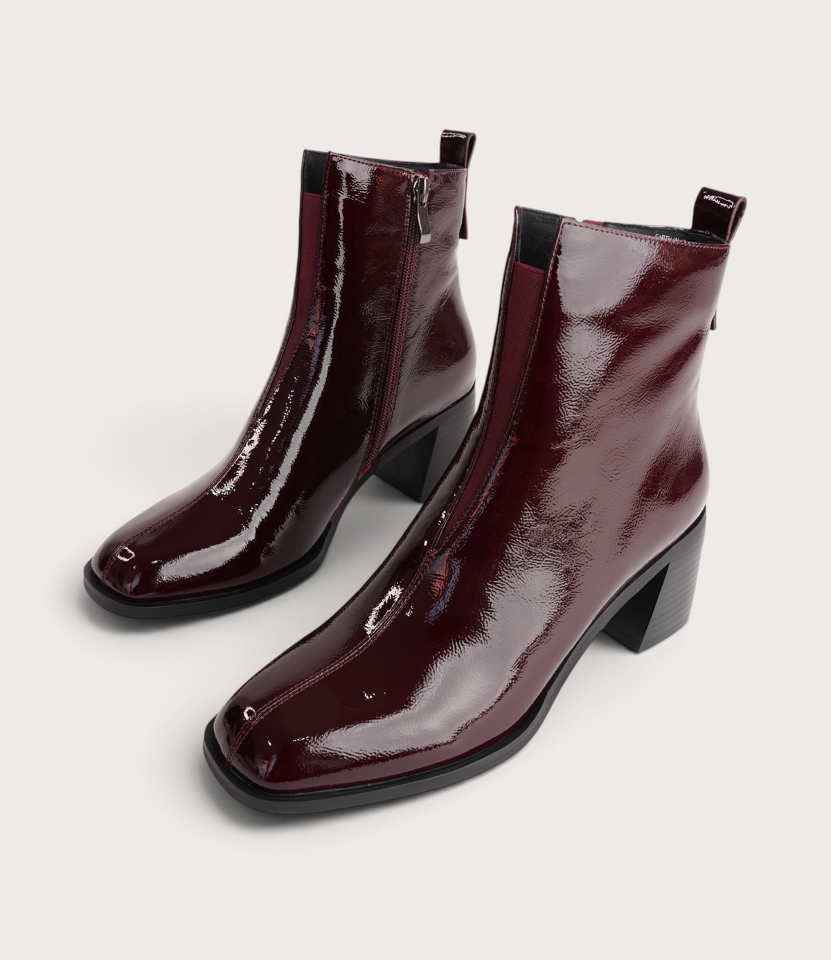 Earth Shiraz Patent Leather Ankle Boots