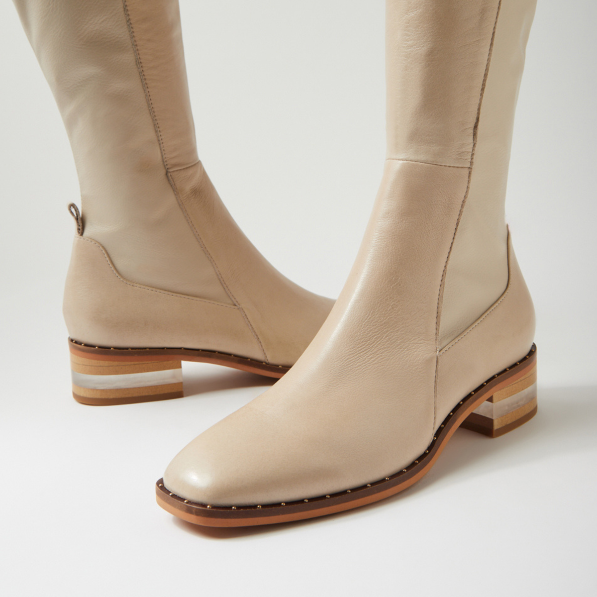 Folmy Vanilla Leather Knee High Boots - DJANGO AND JULIETTE | Shouz