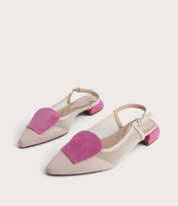 Vivienne Powder/ Fuchsia Mts Suede Flats