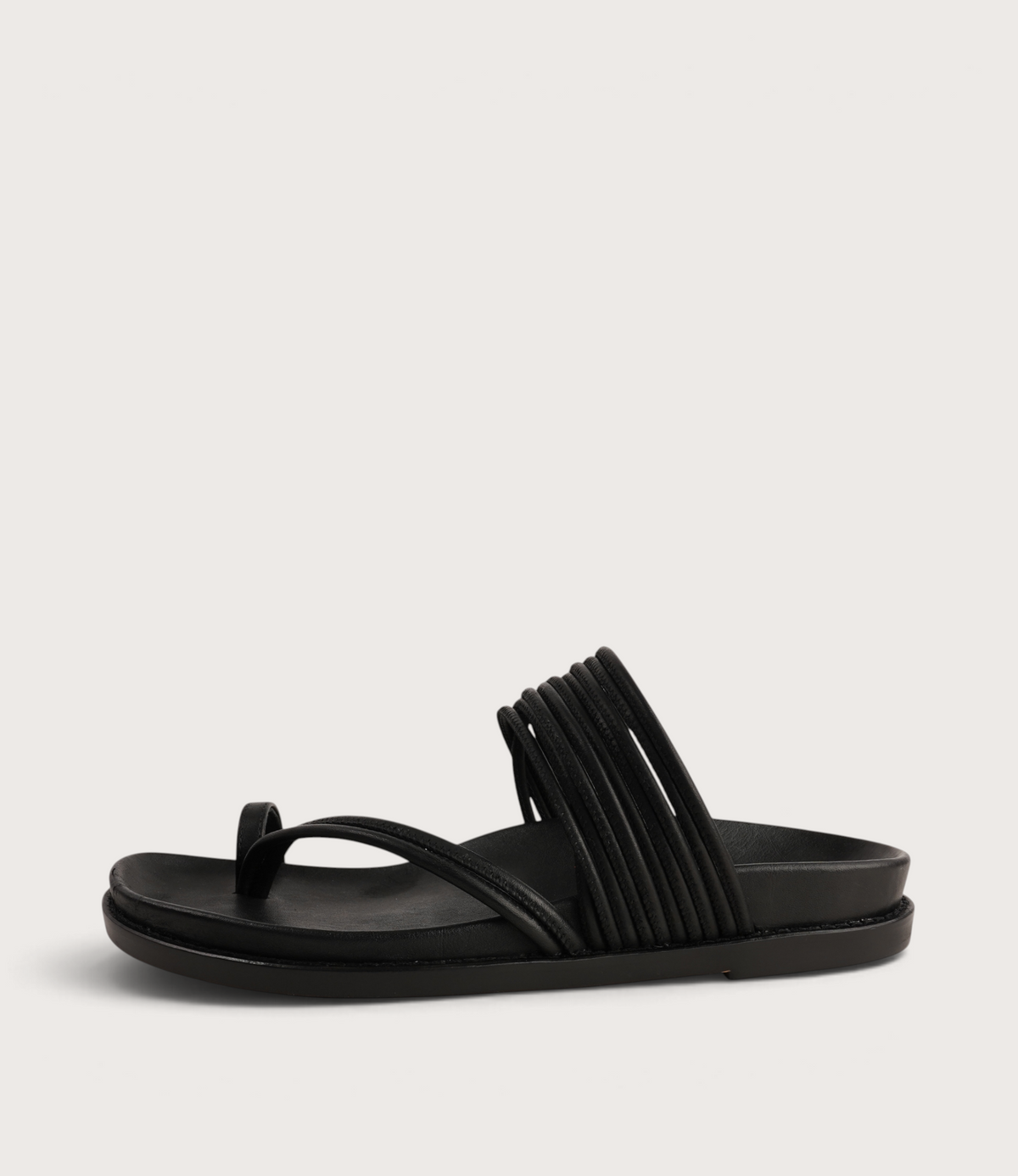 Carmelle Black Leather Sandals