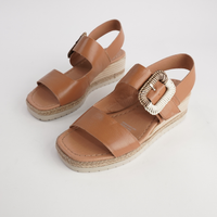 Innes Dark Tan Leather Sandals