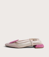 Vivienne Powder/ Fuchsia Mts Suede Flats