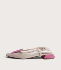 Vivienne Powder/ Fuchsia Mts Suede Flats
