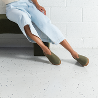 Lassy Dark Olive Leather Sneakers