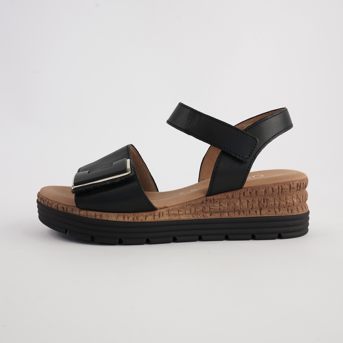 Inez Black Leather Sandals - GABOR | Shouz