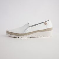 Telma White Leather Espadrilles