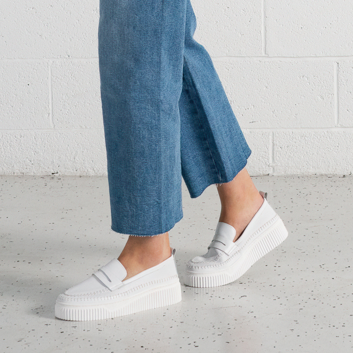 Bobby White Leather Loafers