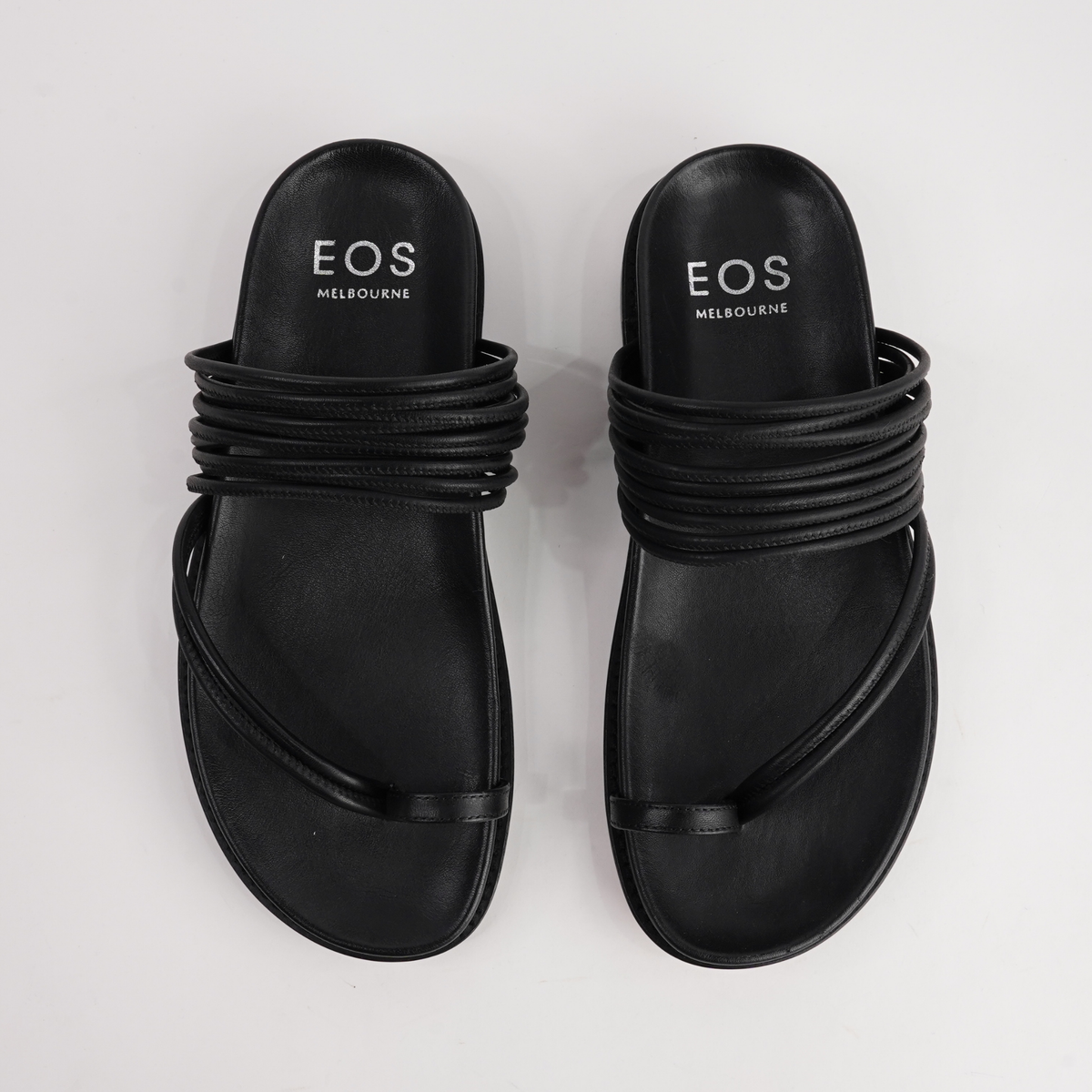Carmelle Black Leather Sandals - EOS FOOTWEAR | Shouz