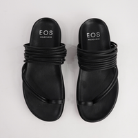 Carmelle Black Leather Sandals