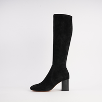 Sari Black Stretch Knee High Boots