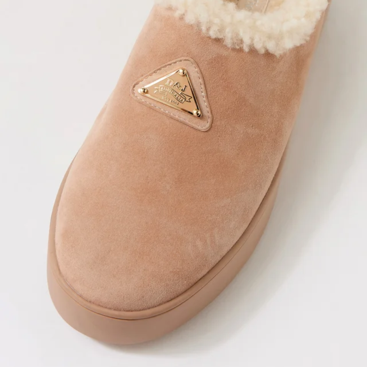 Willkie Sand/ Natural Suede Fur Flats - DJANGO AND JULIETTE | Shouz