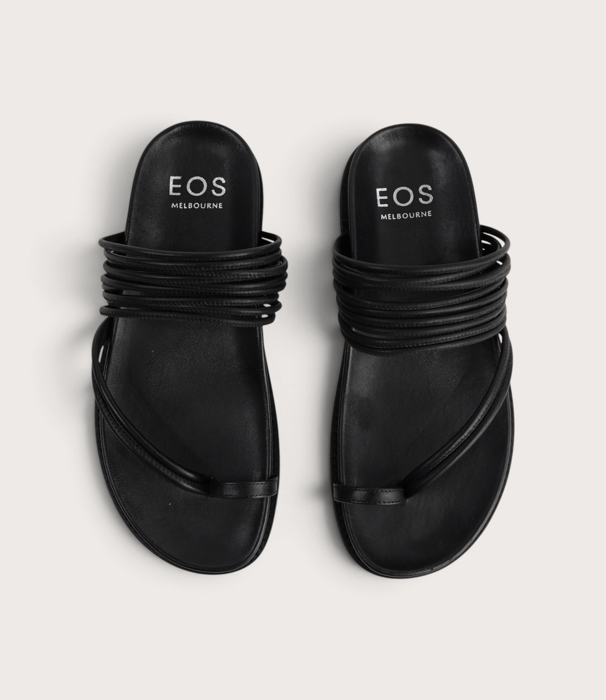 Carmelle Black Leather Sandals