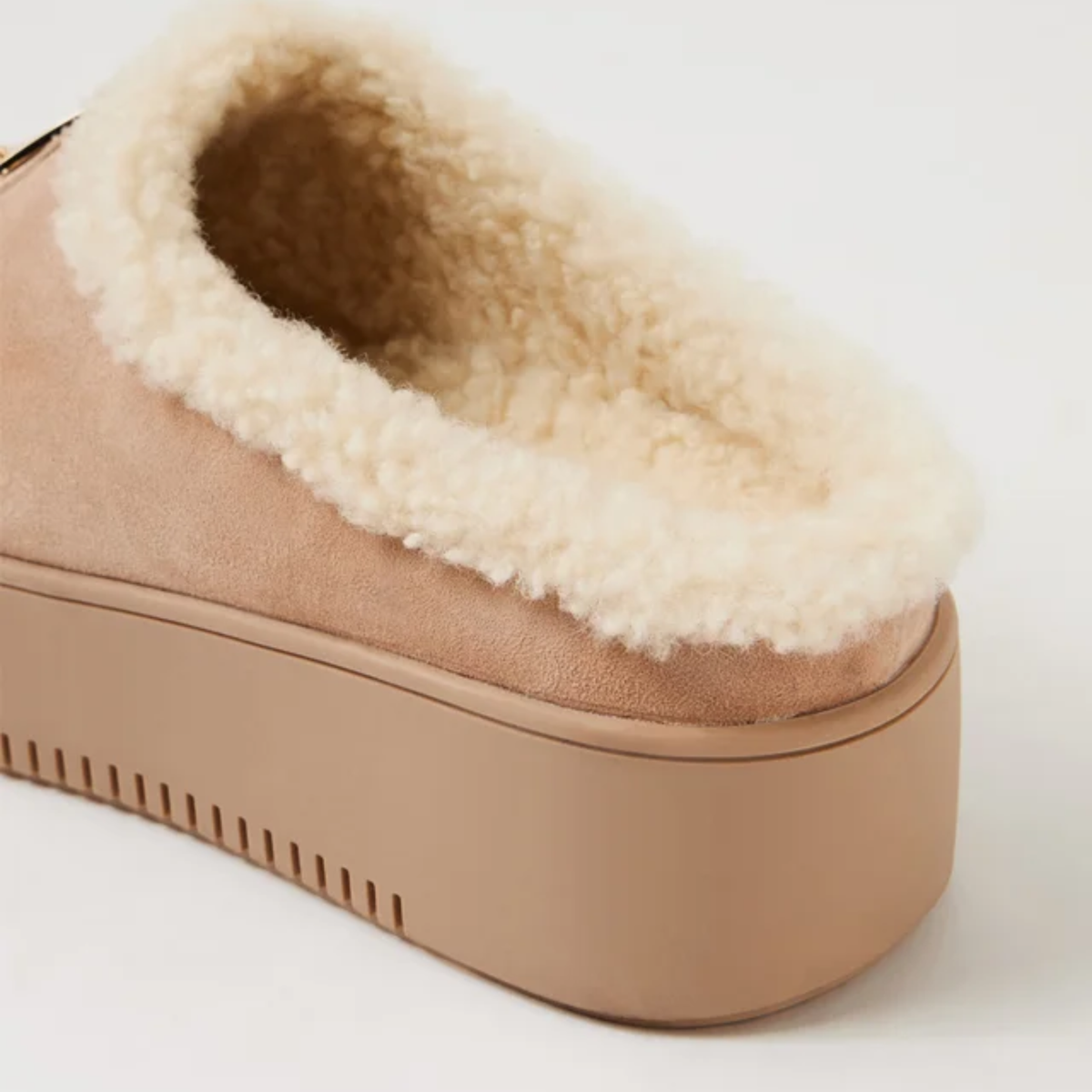 Willkie Sand/ Natural Suede Fur Flats - DJANGO AND JULIETTE | Shouz