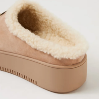 Willkie Sand/ Natural Suede Fur Flats - DJANGO AND JULIETTE | Shouz