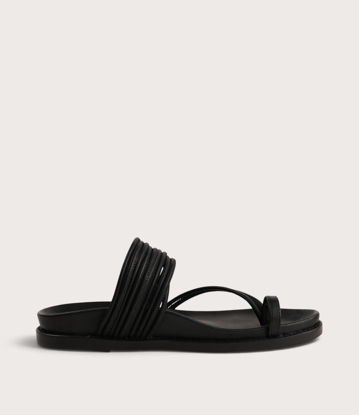 Carmelle Black Leather Sandals